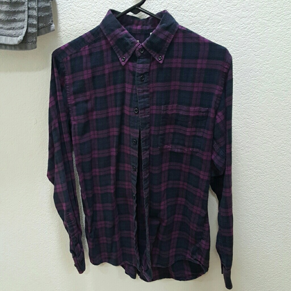 Uniqlo purple fleece flannel